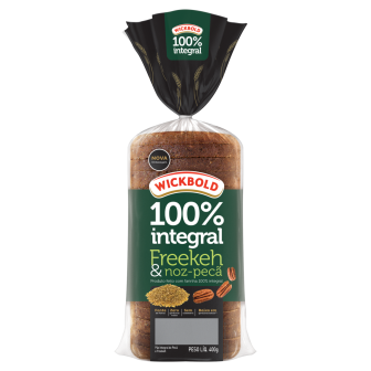 PÃO INTEGRAL FREEKEH & NOZES WICKBOLD 100% NUTRIÇÃO PACOTE 350G