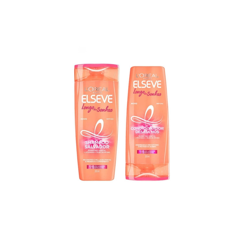 KIT SHAMPOO 375ML + CONDICIONADOR 170ML LORÉAL PARIS ELSEVE LONGO DOS SONHOS