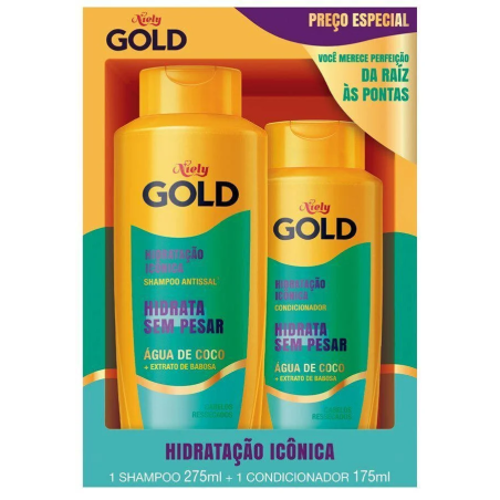 KIT NIELY GOLD SH300ML+COND200ML HIDRAT AGUA DE COCO