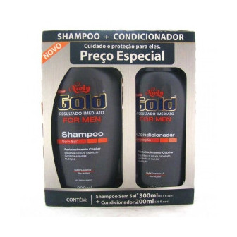 KIT SHAMPOO 300ML + CONDICIONADOR 200ML NIELY GOLD FOR MEN