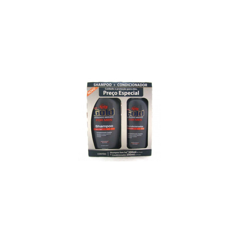 KIT SHAMPOO 300ML + CONDICIONADOR 200ML NIELY GOLD FOR MEN