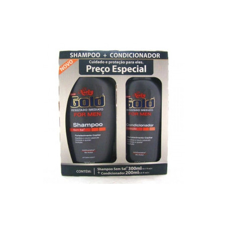 KIT SHAMPOO 300ML + CONDICIONADOR 200ML NIELY GOLD FOR MEN