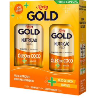 KIT SHAMPOO 300ML + CONDICIONADOR 200ML NIELY GOLD NUTRIÇÃO PODEROSA