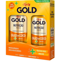 KIT SHAMPOO 300ML + CONDICIONADOR 200ML NIELY GOLD NUTRIÇÃO PODEROSA