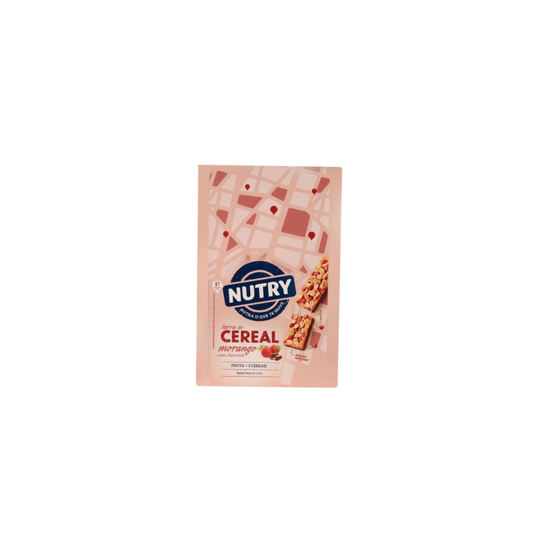 BARRA DE CEREAL MORANGO COBERTURA CHOCOLATE NUTRY PACOTE 22G