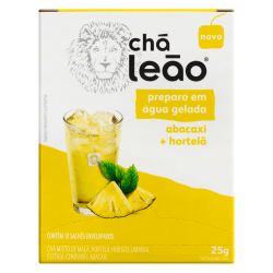 CHÁ ABACAXI E HORTELÃ CHÁ LEÃO CAIXA 25G 10 UNIDADES