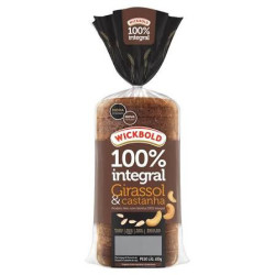 PÃO GIRASSOL & CASTANHA VEGANO WICKBOLD 100% NUTRIÇÃO PACOTE 350G