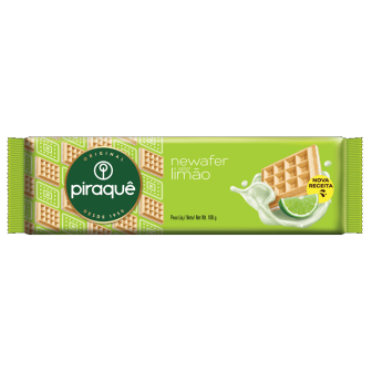 BISCOITO WAFER RECHEIO LIMÃO PIRAQUÊ NEWAFER PACOTE 100G