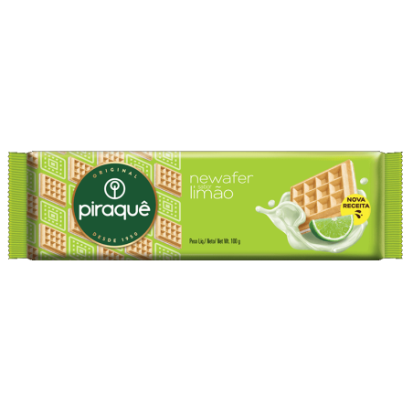 BISCOITO WAFER RECHEIO LIMÃO PIRAQUÊ NEWAFER PACOTE 100G