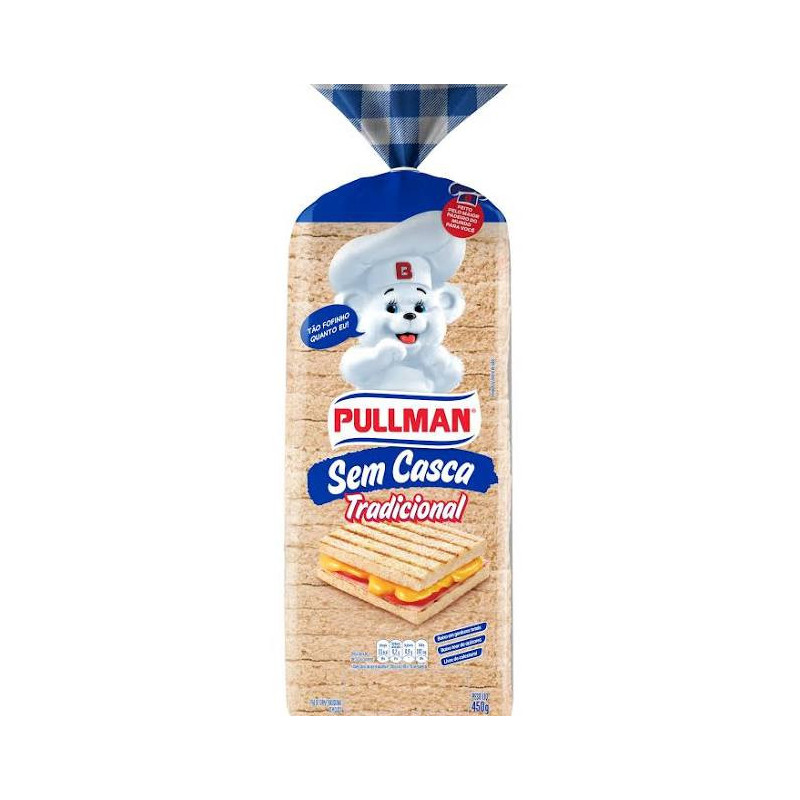PÃO DE FORMA SEM CASCA TRADICIONAL PULLMAN PACOTE 450G