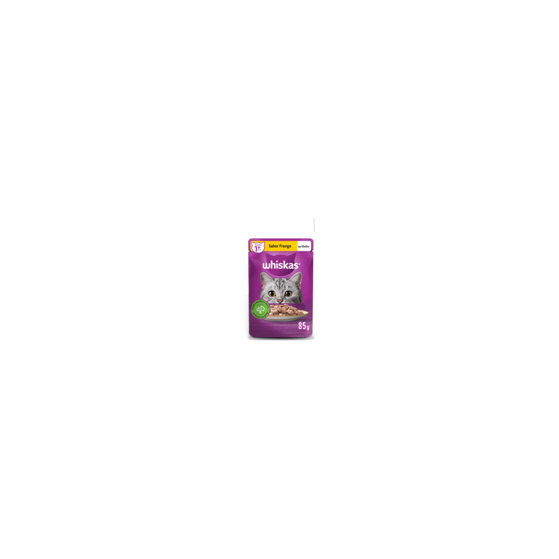 ALIMENTO PARA GATOS ADULTOS FRANGO AO MOLHO WHISKAS SACHÊ 85G