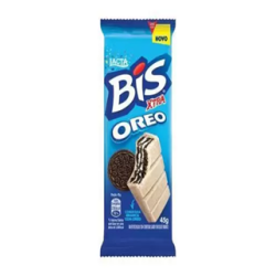 WAFER OREO COBERTURA CHOCOLATE BRANCO E BISCOITO LACTA BIS XTRA PACOTE 45G