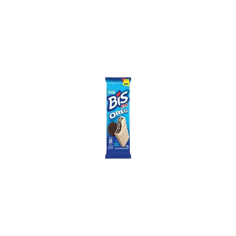 WAFER OREO COBERTURA CHOCOLATE BRANCO E BISCOITO LACTA BIS XTRA PACOTE 45G
