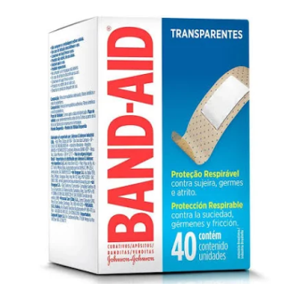CURATIVO TRANSPARENTE BAND-AID CAIXA 40 UNIDADES