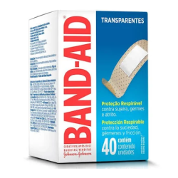CURATIVO TRANSPARENTE BAND-AID CAIXA 40 UNIDADES