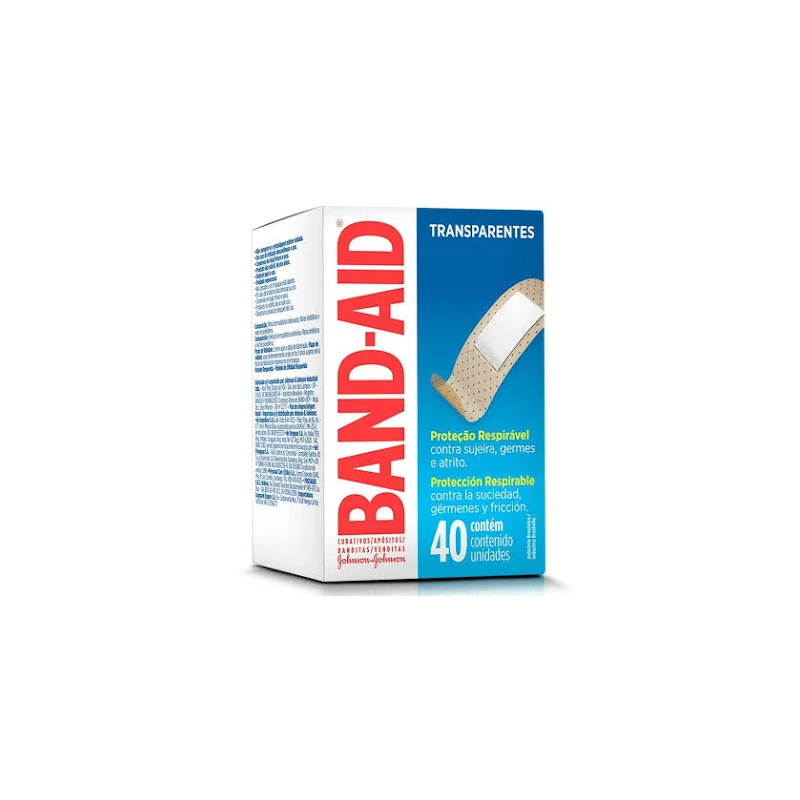 CURATIVO TRANSPARENTE BAND-AID CAIXA 40 UNIDADES