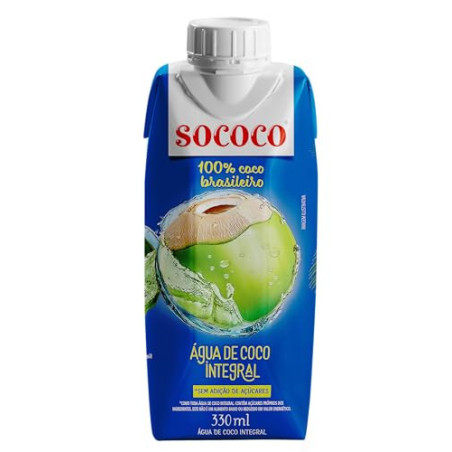 ÁGUA DE COCO INTEGRAL SOCOCO CAIXA 330ML