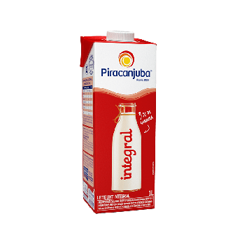 LEITE UHT INTEGRAL PIRACANJUBA CAIXA COM TAMPA 1L