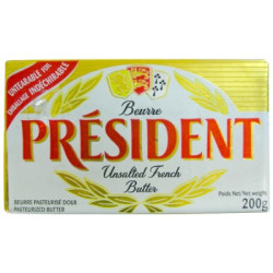 MANTEIGA EXTRA SEM SAL PRÉSIDENT GASTRONOMIQUE 200G
