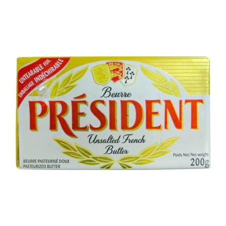 MANTEIGA EXTRA SEM SAL PRÉSIDENT GASTRONOMIQUE 200G