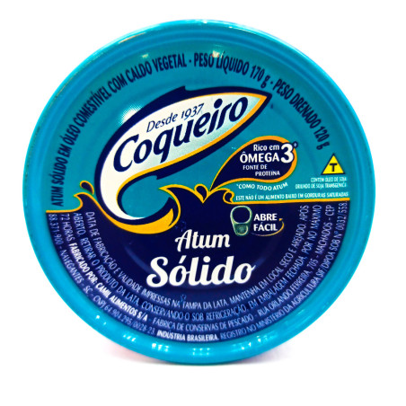 ATUM SÓLIDO EM ÓLEO COQUEIRO LATA 120G
