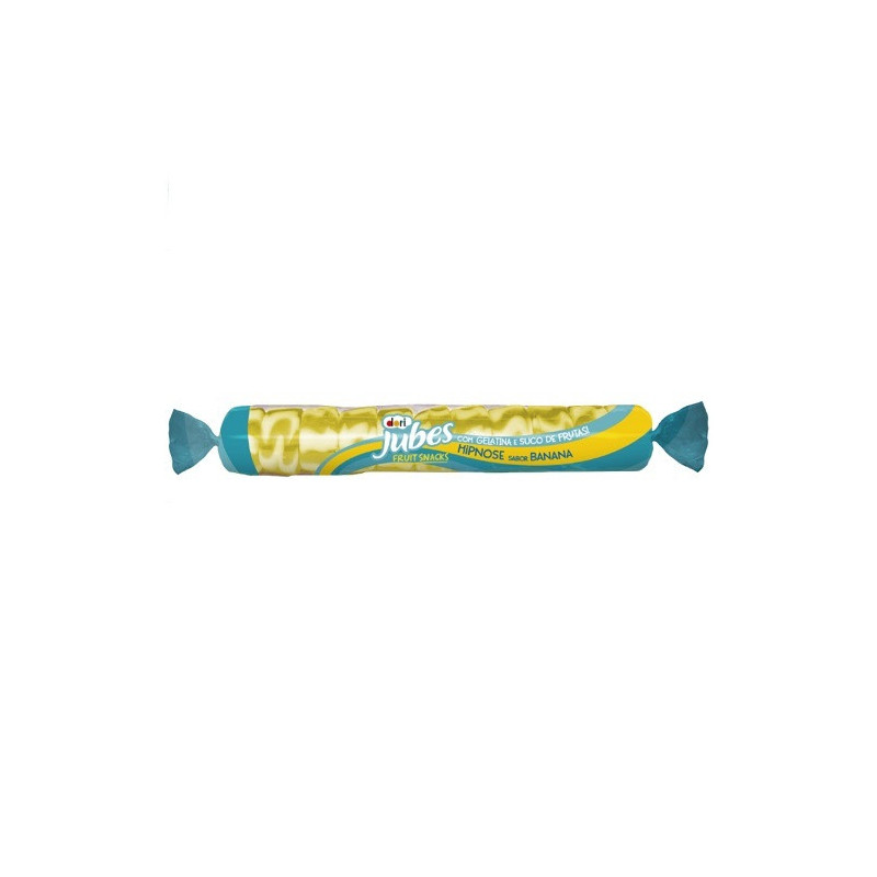 BALA DE GOMA BANANA HIPNOSE DORI JUBES FRUIT SNACKS CAIXA 960G 20 UNIDADES