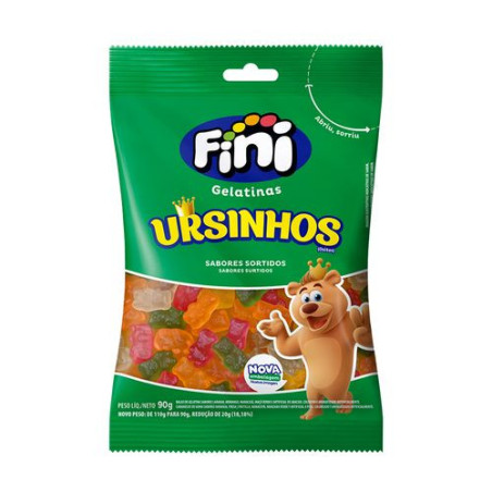 BALA DE GELATINA SORTIDA URSINHOS FINI PACOTE 90G