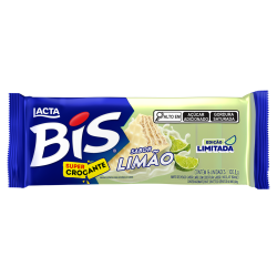 WAFER RECHEIO LIMÃO COBERTURA CHOCOLATE BRANCO LACTA BIS PACOTE 100,8G