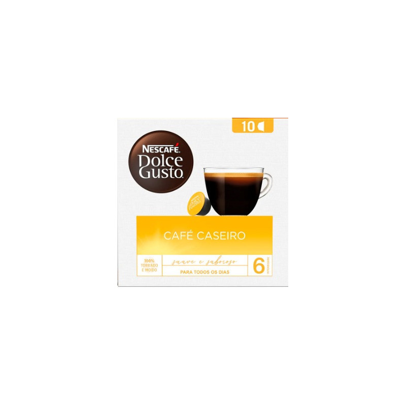 CAFÉ EM CÁPSULA TORRADO E MOÍDO CASEIRO NESCAFÉ DOLCE GUSTO CAIXA 80G 10 UNIDADES