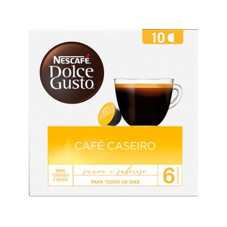CAFÉ EM CÁPSULA TORRADO E MOÍDO CASEIRO NESCAFÉ DOLCE GUSTO CAIXA 80G 10 UNIDADES
