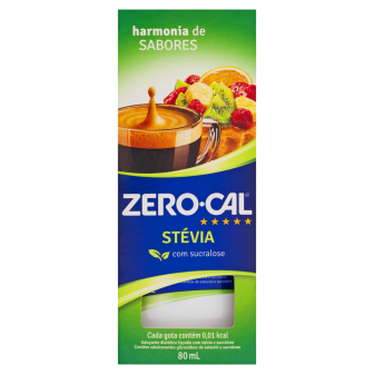 ADOÇANTE LÍQUIDO STEVIA ZERO CAL CAIXA 80ML
