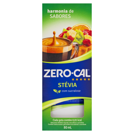 ADOÇANTE LÍQUIDO STEVIA ZERO CAL CAIXA 80ML