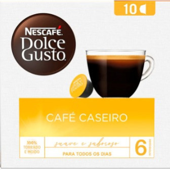 CAFÉ EM CÁPSULA TORRADO E MOÍDO CASEIRO NESCAFÉ DOLCE GUSTO CAIXA 80G 10 UNIDADES