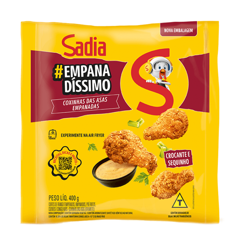 EMPANADO DE FRANGO COXINHA DA ASA SADIA EMPANADÍSSIMO PACOTE 400G