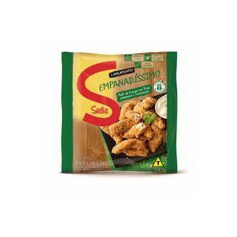 EMPANADO DE FRANGO PEITO EM TIRAS TEMPERADO SADIA EMPANADÍSSIMO PACOTE 400G