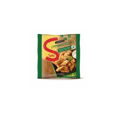 EMPANADO DE FRANGO PEITO EM TIRAS TEMPERADO SADIA EMPANADÍSSIMO PACOTE 400G