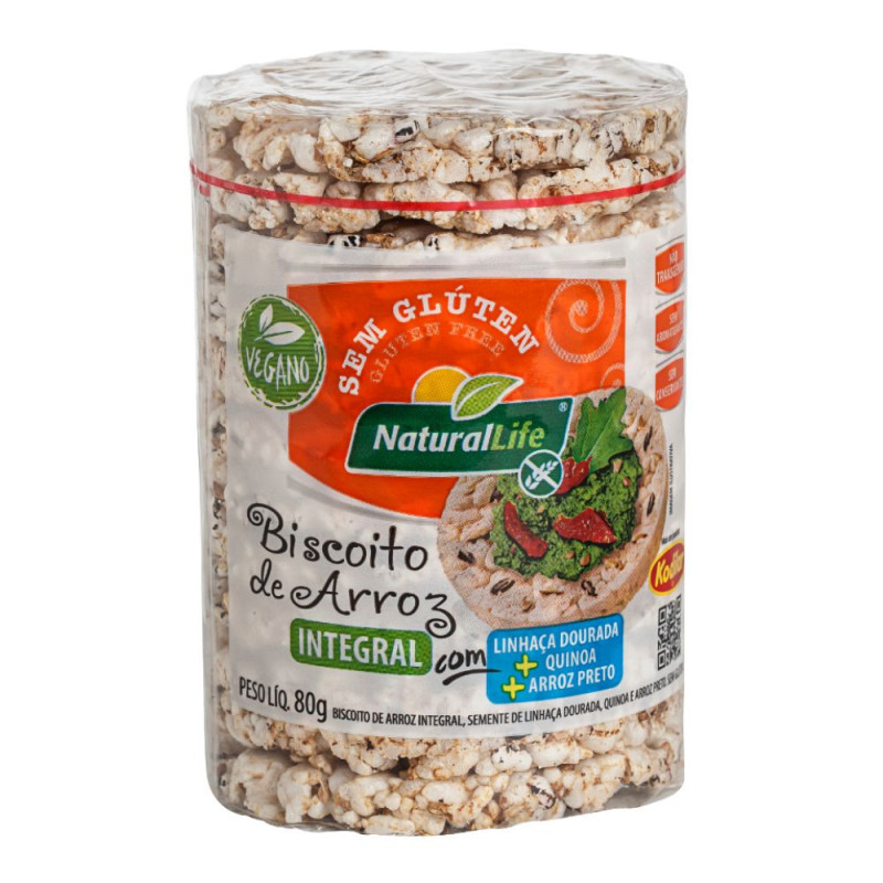 BISC ARROZ LINHACA DOURADA QUINOA ARROZ PRETO KODILAR 80G