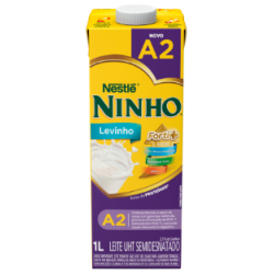 LEITE UHT TIPO A2A2 SEMIDESNATADO NINHO LEVINHO FORTI+ CAIXA COM TAMPA 1L