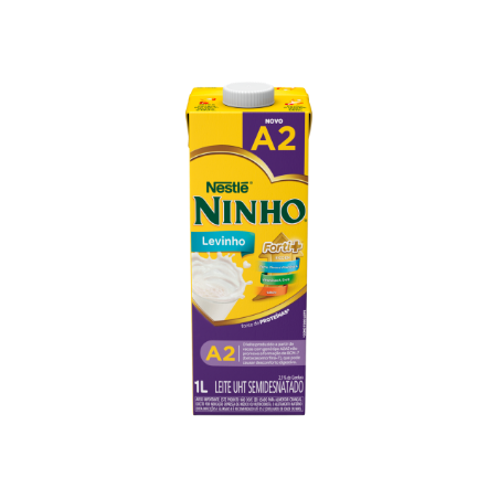 LEITE UHT TIPO A2A2 SEMIDESNATADO NINHO LEVINHO FORTI+ CAIXA COM TAMPA 1L