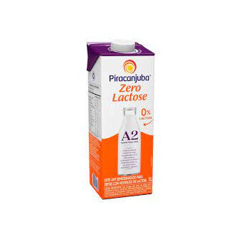 LEITE UHT TIPO A2A2 SEMIDESNATADO ZERO LACTOSE PIRACANJUBA CAIXA COM TAMPA 1L