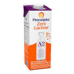 LEITE UHT TIPO A2A2 SEMIDESNATADO ZERO LACTOSE PIRACANJUBA CAIXA COM TAMPA 1L