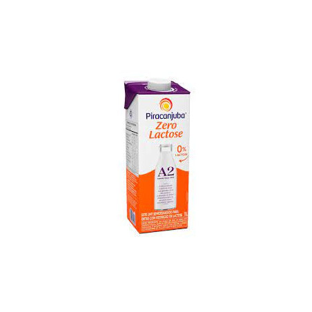 LEITE UHT TIPO A2A2 SEMIDESNATADO ZERO LACTOSE PIRACANJUBA CAIXA COM TAMPA 1L
