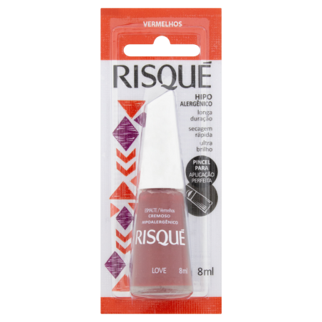 ESMALTE CREMOSO LOVE RISQUÉ VERMELHOS BLISTER 8ML