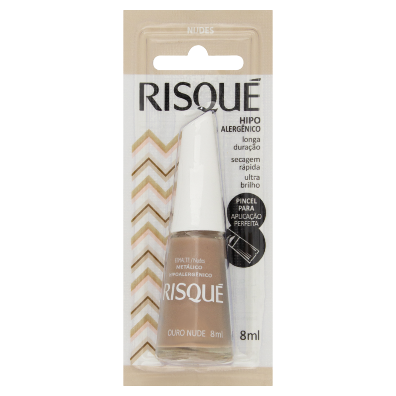 ESMALTE METÁLICO OURO NUDE RISQUÉ NUDES BLISTER 8ML