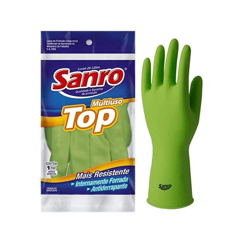 LUVA USO GERAL SANRO G TOP VERDE UNIT