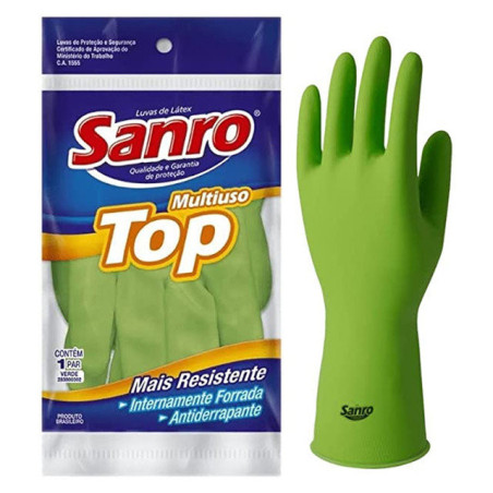 LUVA USO GERAL SANRO G TOP VERDE UNIT