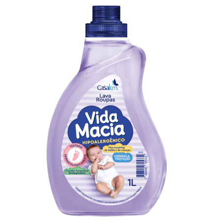 LAVA-ROUPAS LÍQUIDO CARINHO & PROTEÇÃO VIDA MACIA FRASCO 1L