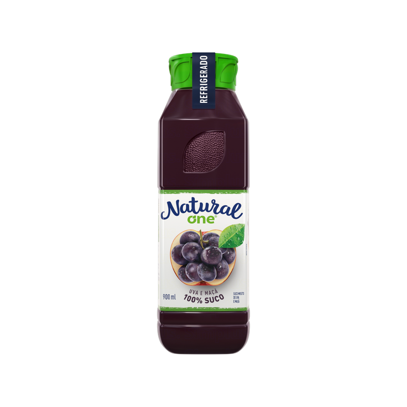 SUCO UVA E MAÇÃ NATURAL ONE REFRIGERADO GARRAFA 900ML