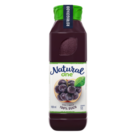 SUCO UVA E MAÇÃ NATURAL ONE REFRIGERADO GARRAFA 900ML