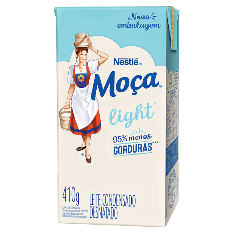 LEITE CONDENSADO DESNATADO LIGHT MOÇA CAIXA 410G